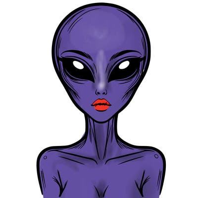 beautiful realistic alien girl