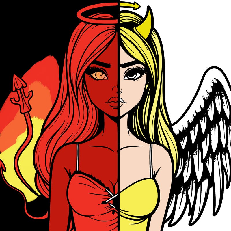 devil vs angel realistic girl