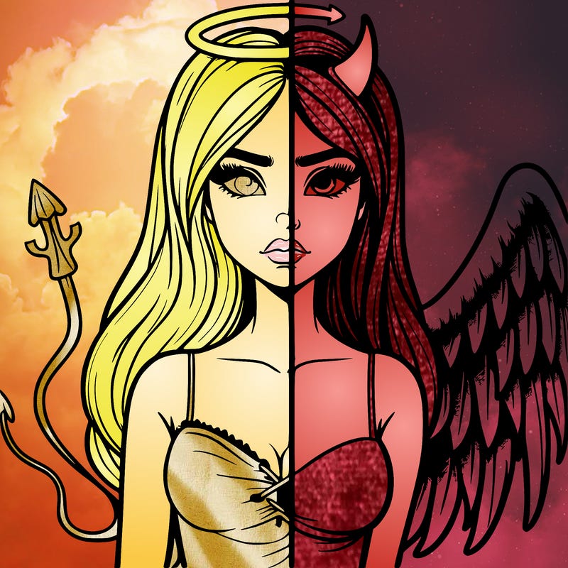 devil vs angel realistic girl