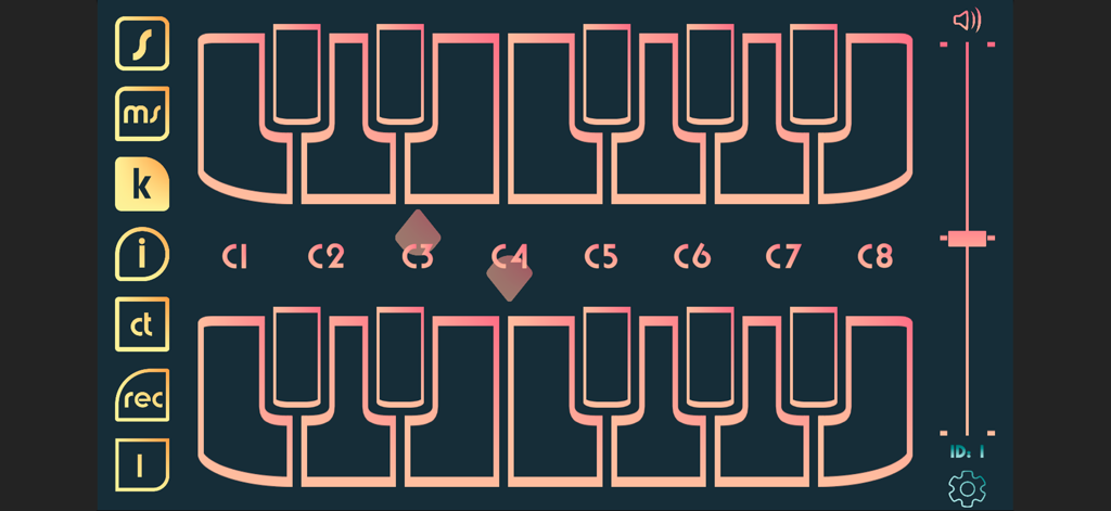 Dual-Tastatur-Layout zur Steuerung virtueller Instrumente in Aglaya Play Control
