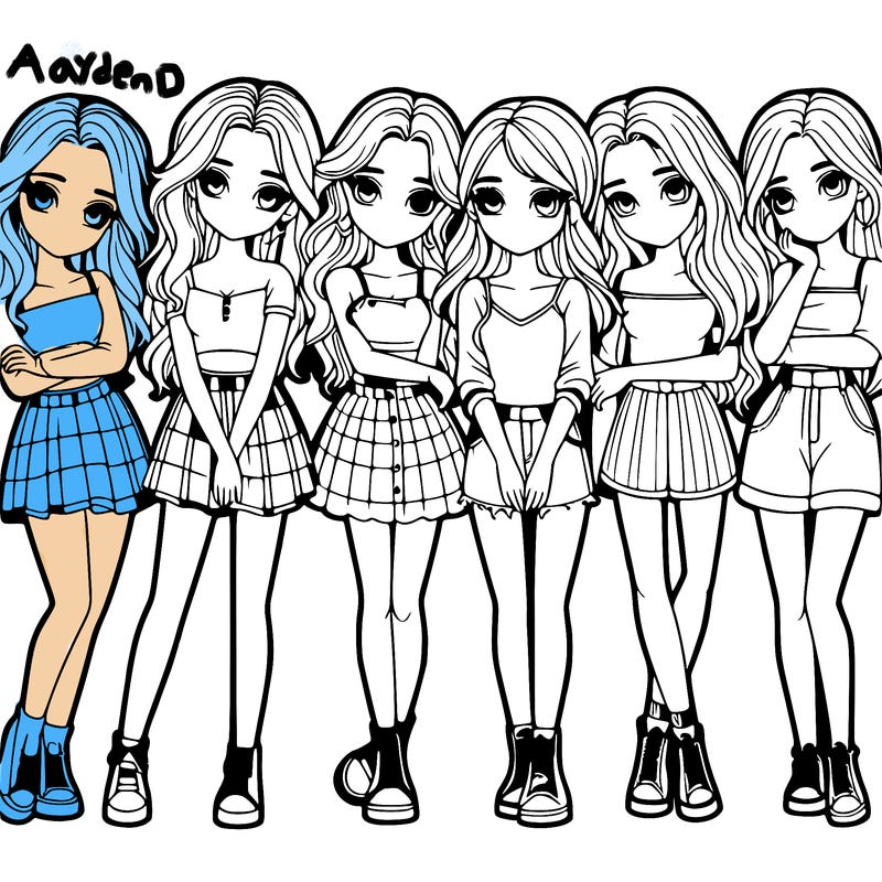 a group of girls realistic