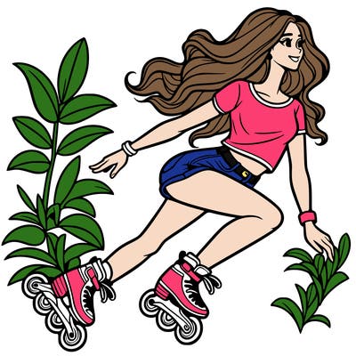 woman on rollerblades