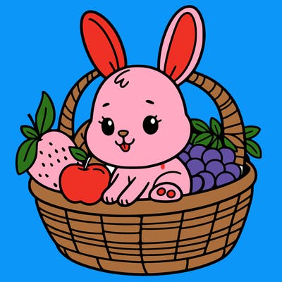 bunny in a fruit basket