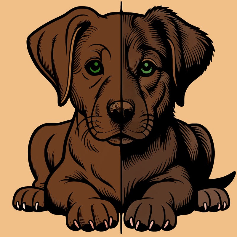 realistic dog split picture