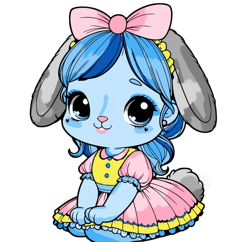 cute easter bunny girl realistic