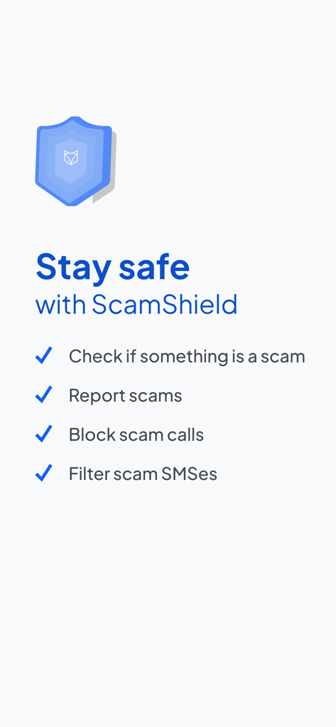 ScamShield - 스캠쉴드 앱 대시보드에서 스캠 전화 및 SMS 확인, 신고, 차단 기능 표시