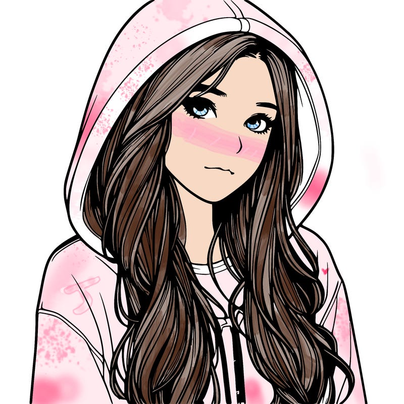 realistic girl with hoodie