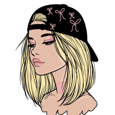 realistic  girl with a backwards hat