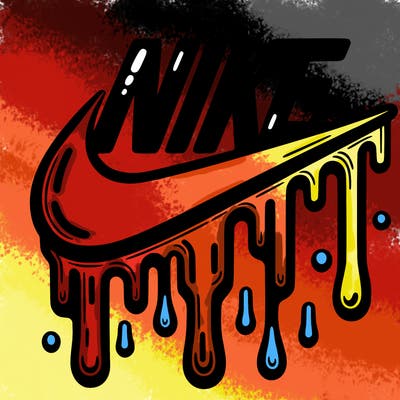 dripping nike logo