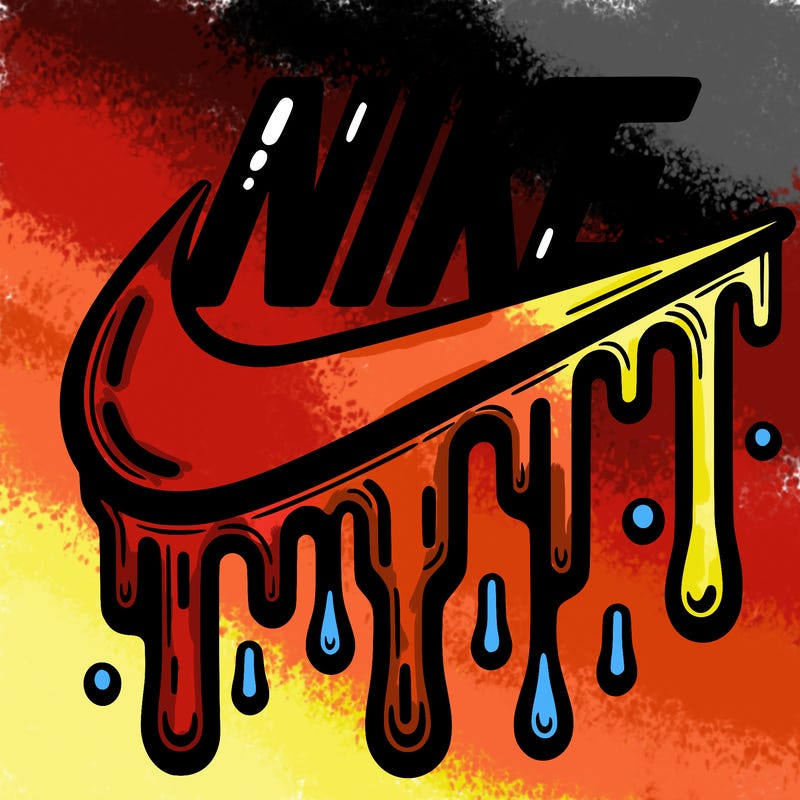 dripping nike logo