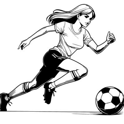 realistic woman playing soccer