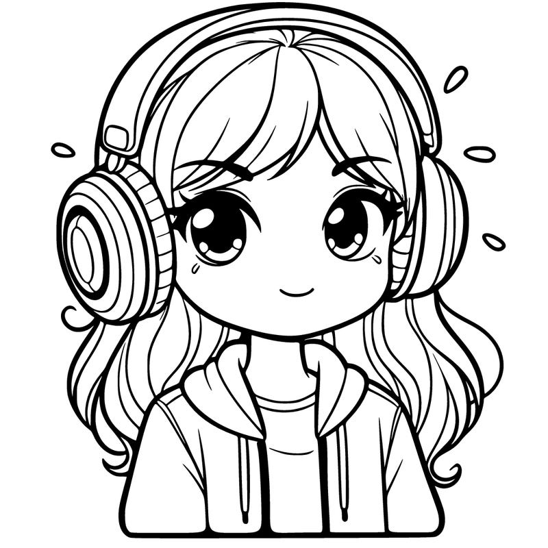 girl with headphones