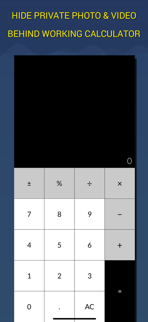A working calculator interface used to hide private photos and videos in a secret vault
