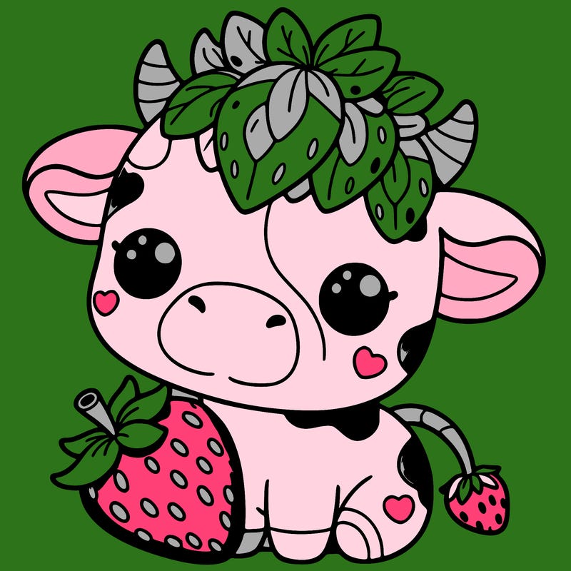 cute strawberry cow