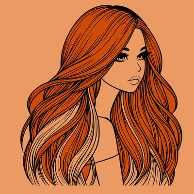 realistic girl with long realistic hair