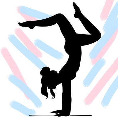 a woman doing a handstand
