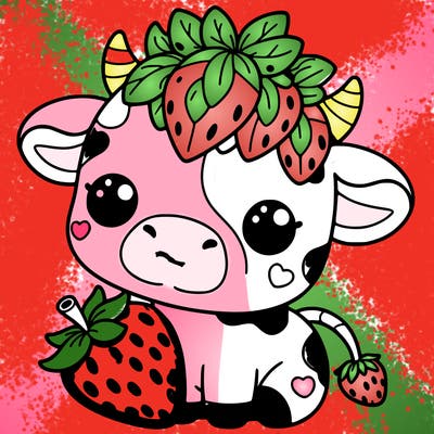 cute strawberry cow