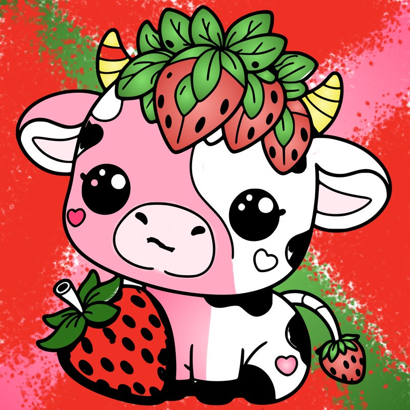 cute strawberry cow
