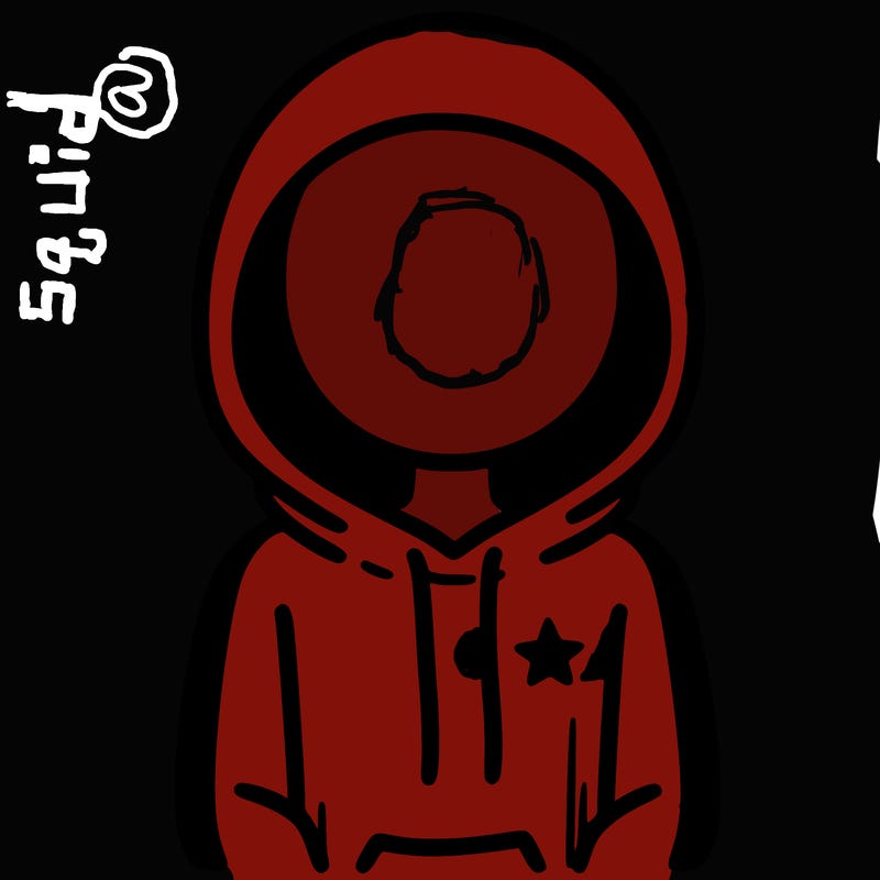 a person with non face waering a hoodie with a small star symbol on the hoodie