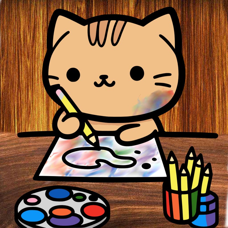 cat doing art