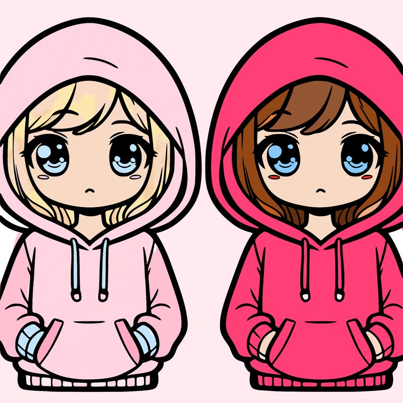 twins in hoodies