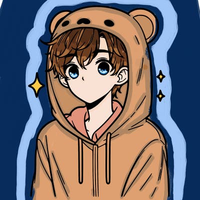 a 17 year old boy in a cute animal hoodie