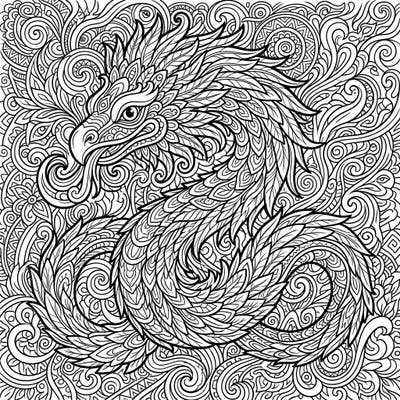 Dive into an ancient legend with this unique Quetzalcoatl coloring page, blending the majesty of the feathered serpent deity with mesmerizing psychedelic patterns. This intricate design promises a truly engaging and immersive creative experience for all ages.