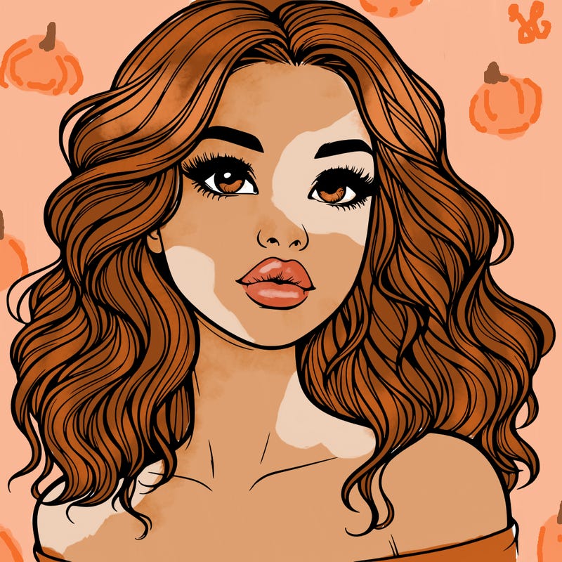 realistic girl with wavy hair and lips