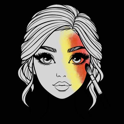 realistic person with makeup