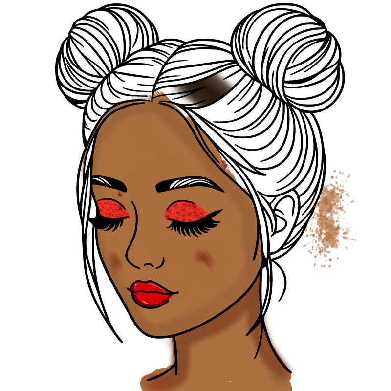 woman with hair buns