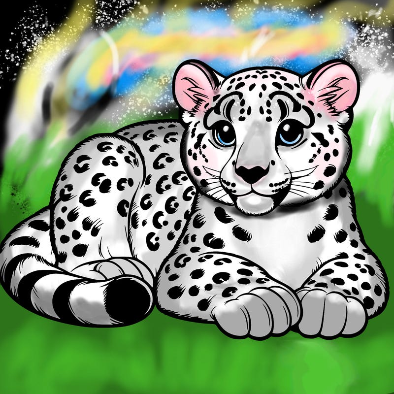 realistic snow leopard
