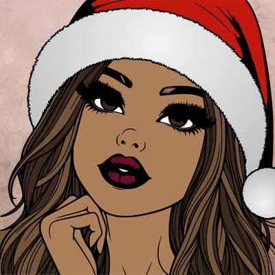 realistic christmas girl with lips