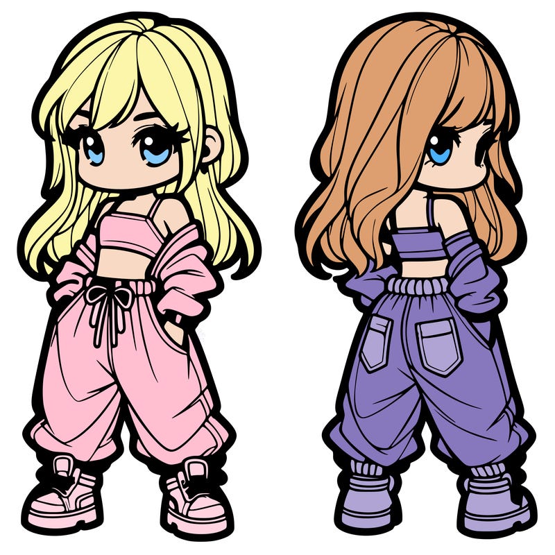 girl in crop top and baggy pants