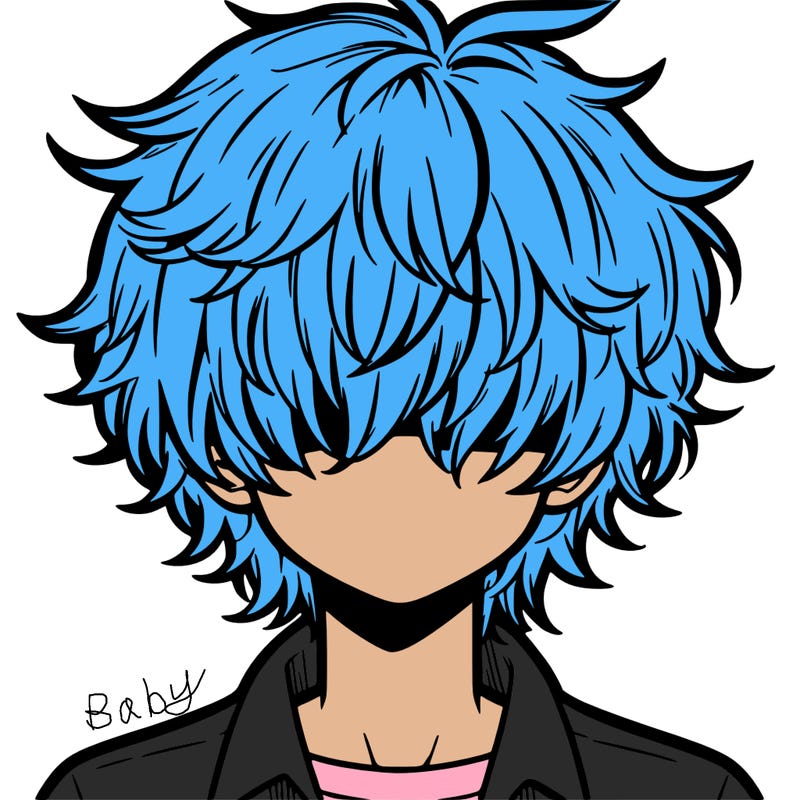 manga boy fluffy hair covering his eyes