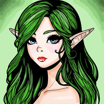 elf girl realistic dark fantasy