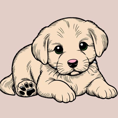 a cute realistic puppy