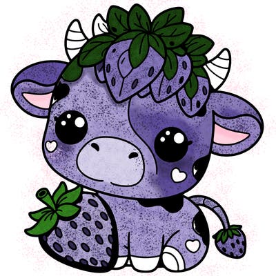 cute strawberry cow