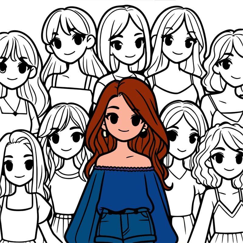 realistic girls in group