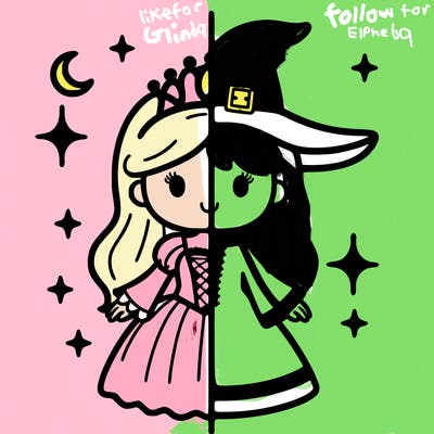 split princess and witch