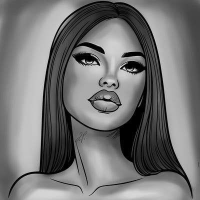 realistic woman with full lips