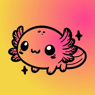 cute easy baby axolotl