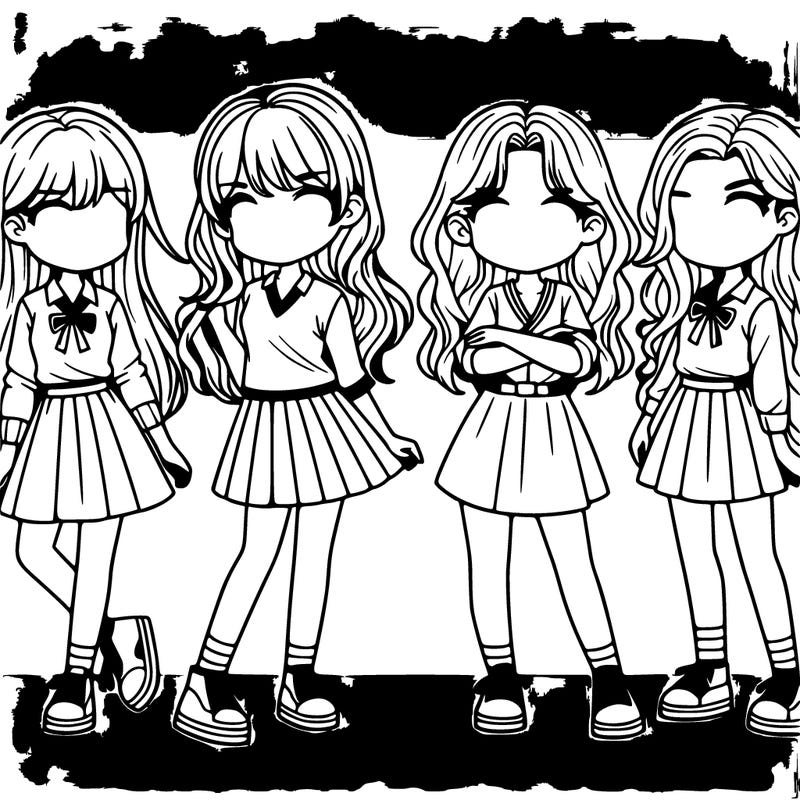 a group of girls realistic"