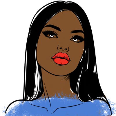 realistic woman with full lips