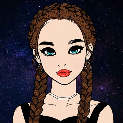 realistic girl with braids