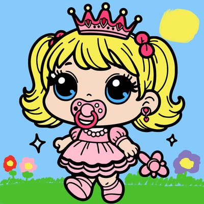 baby princess with a pacifier