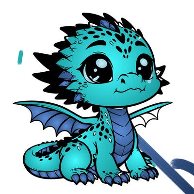 realistic cute dragon baby