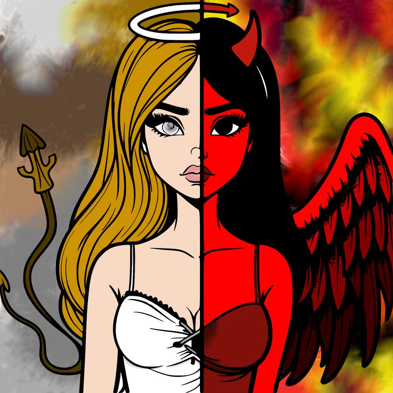 devil vs angel realistic girl