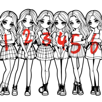 a group of girls realistic