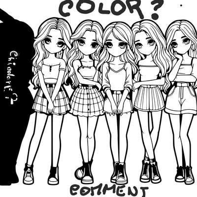 a group of girls realistic