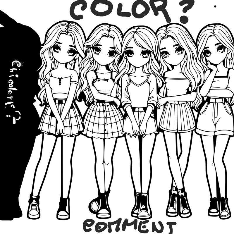 a group of girls realistic